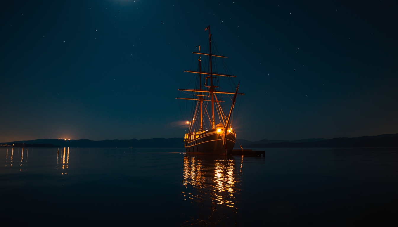 Navire sur le lac d'Ismaïlia